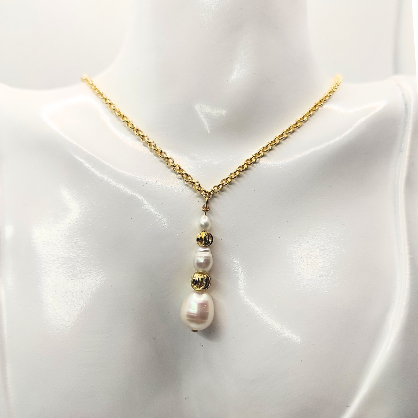 Golden Accents Pearl Pendant Necklace