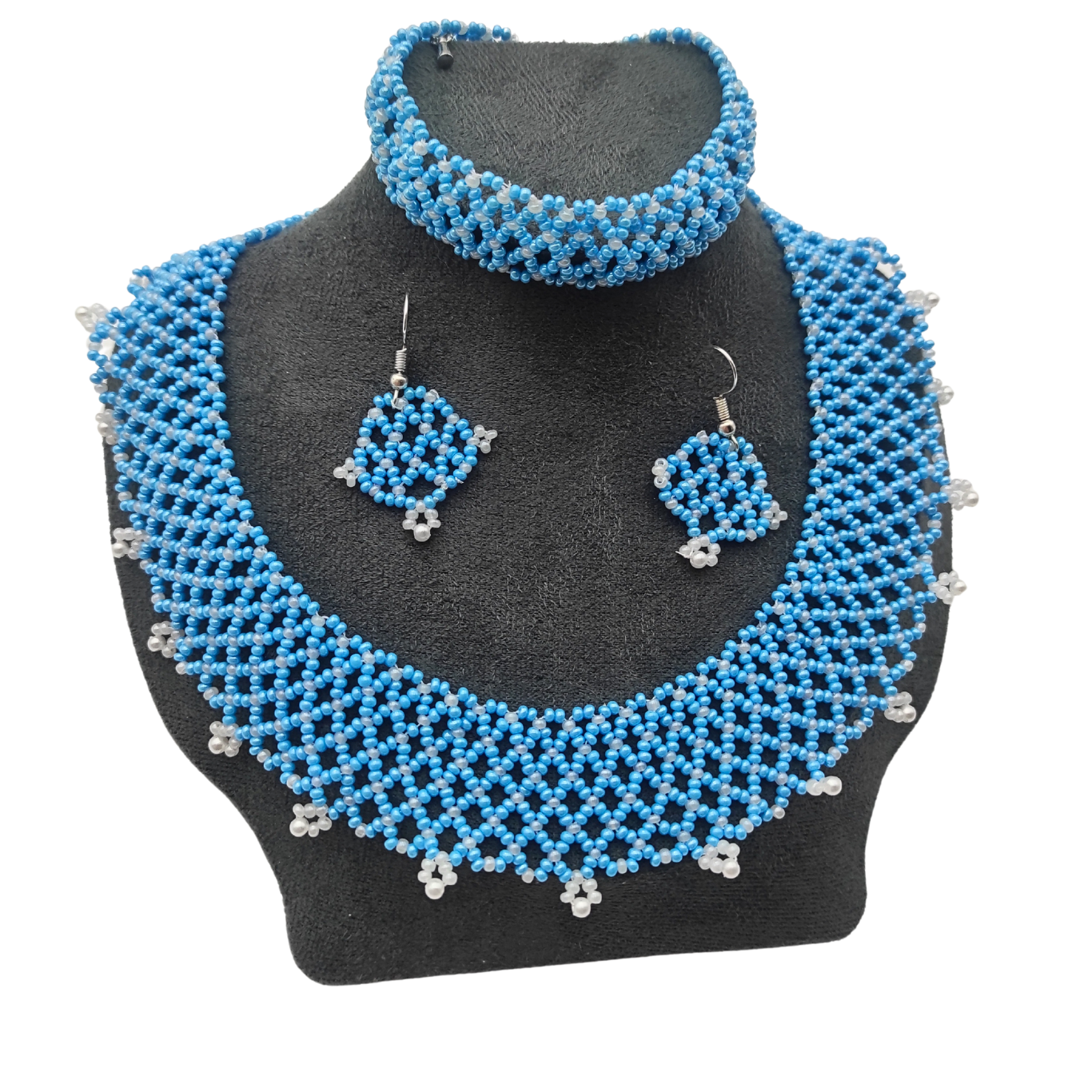 Blue Breeze Beaded Jewelry Set