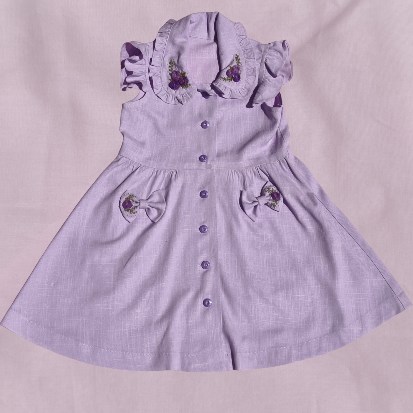 Lilac dream hand embroidered dress