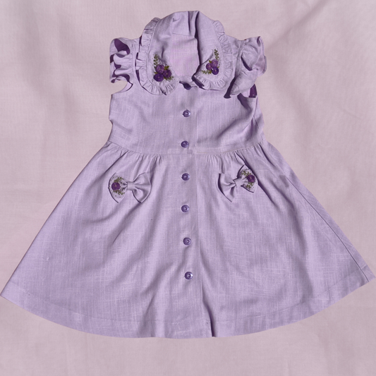 Lilac dream hand embroidered dress