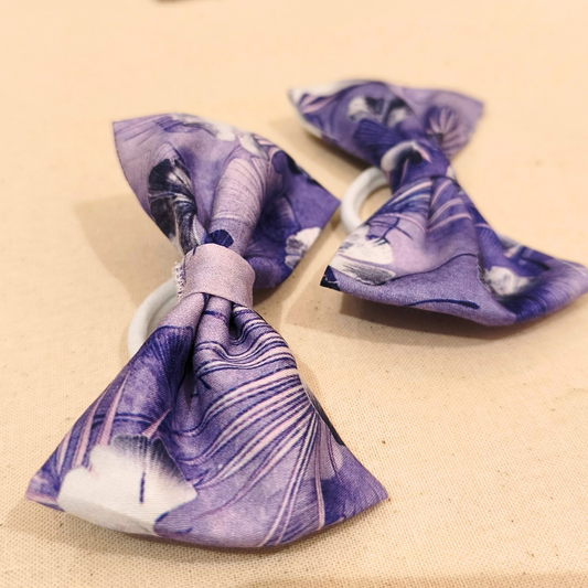 Grace Purple Floral Hair Bows