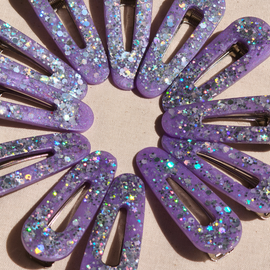 Lilac dream hand made hair clips, set of 2 clips