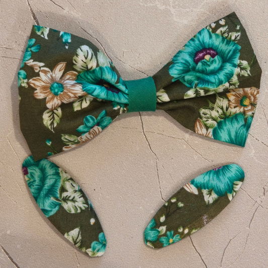 Vintage Hair Bows and clasp – Set of 2