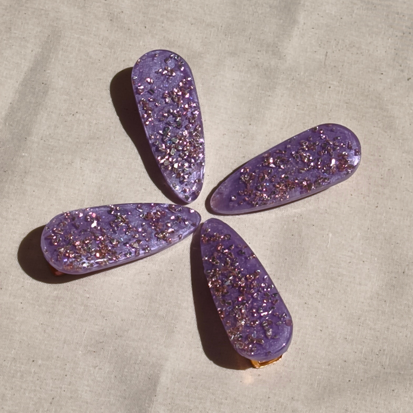 Lilac dream hand made hair clips, set of 2 clips