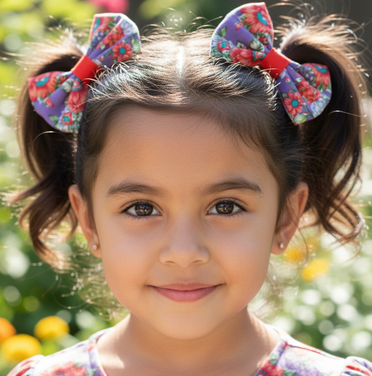 Vintage hair bows and clips set from ItFits.ae, featuring two charming accessories for stylish hair decoration.