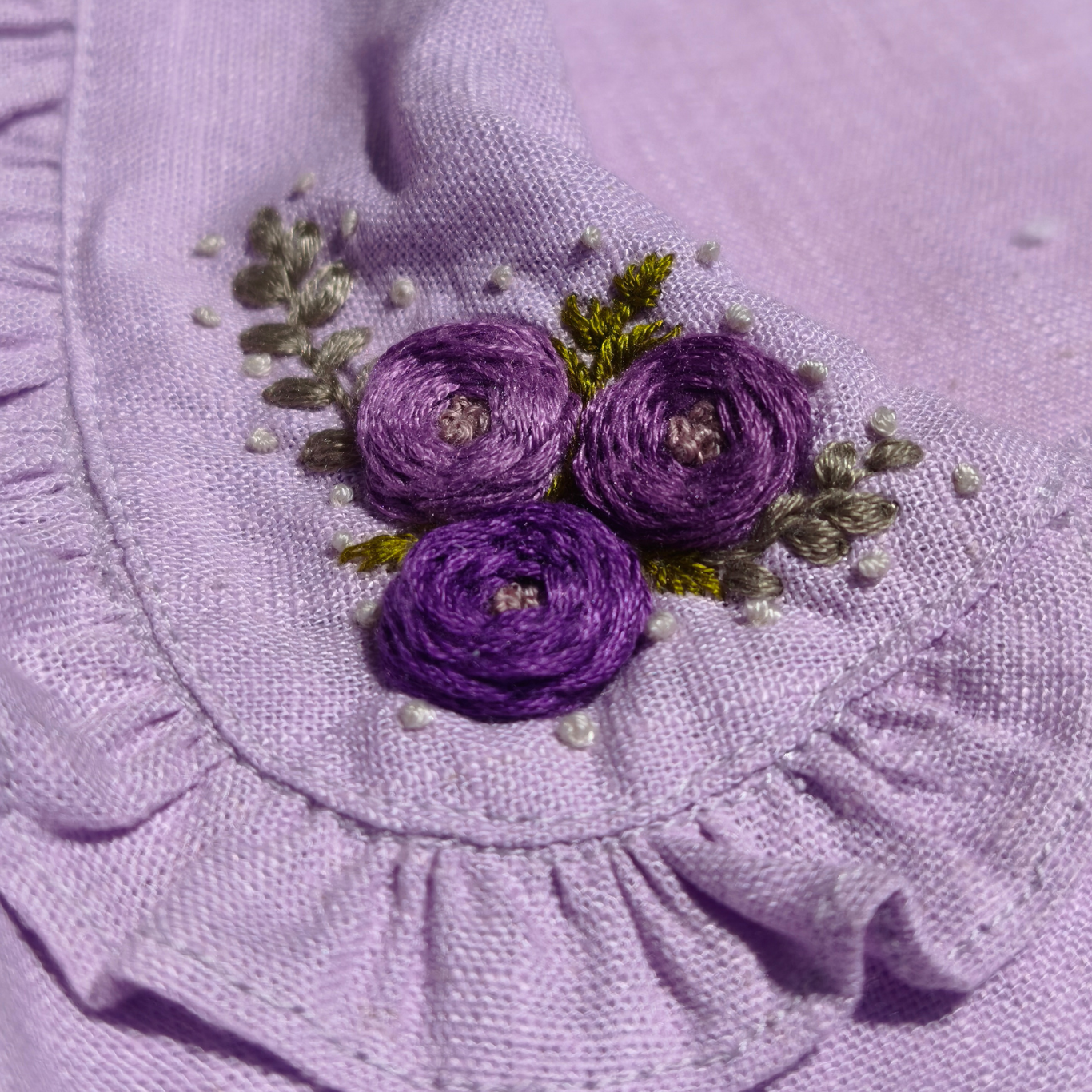 Lilac dream hand embroidered dress