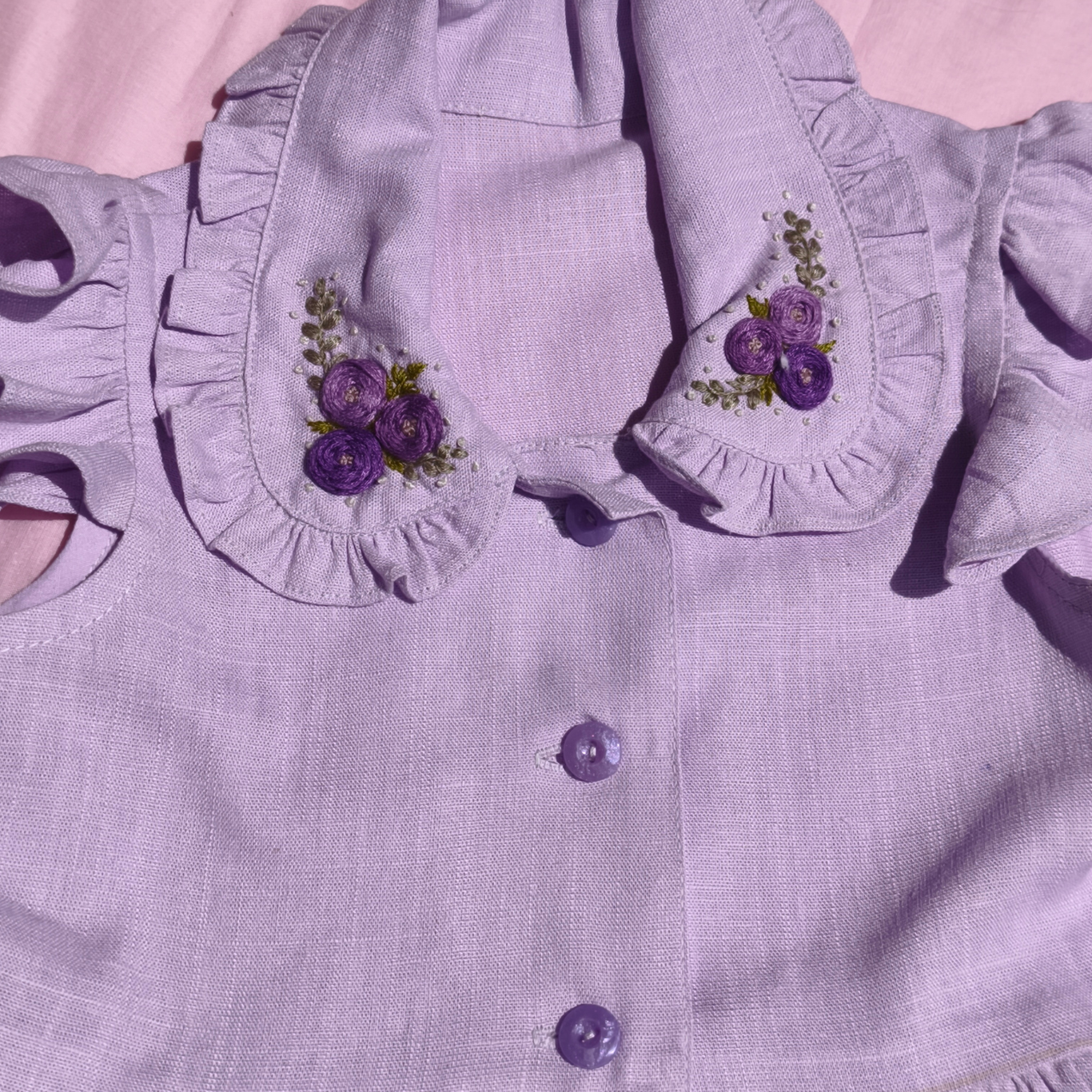 Lilac dream hand embroidered dress