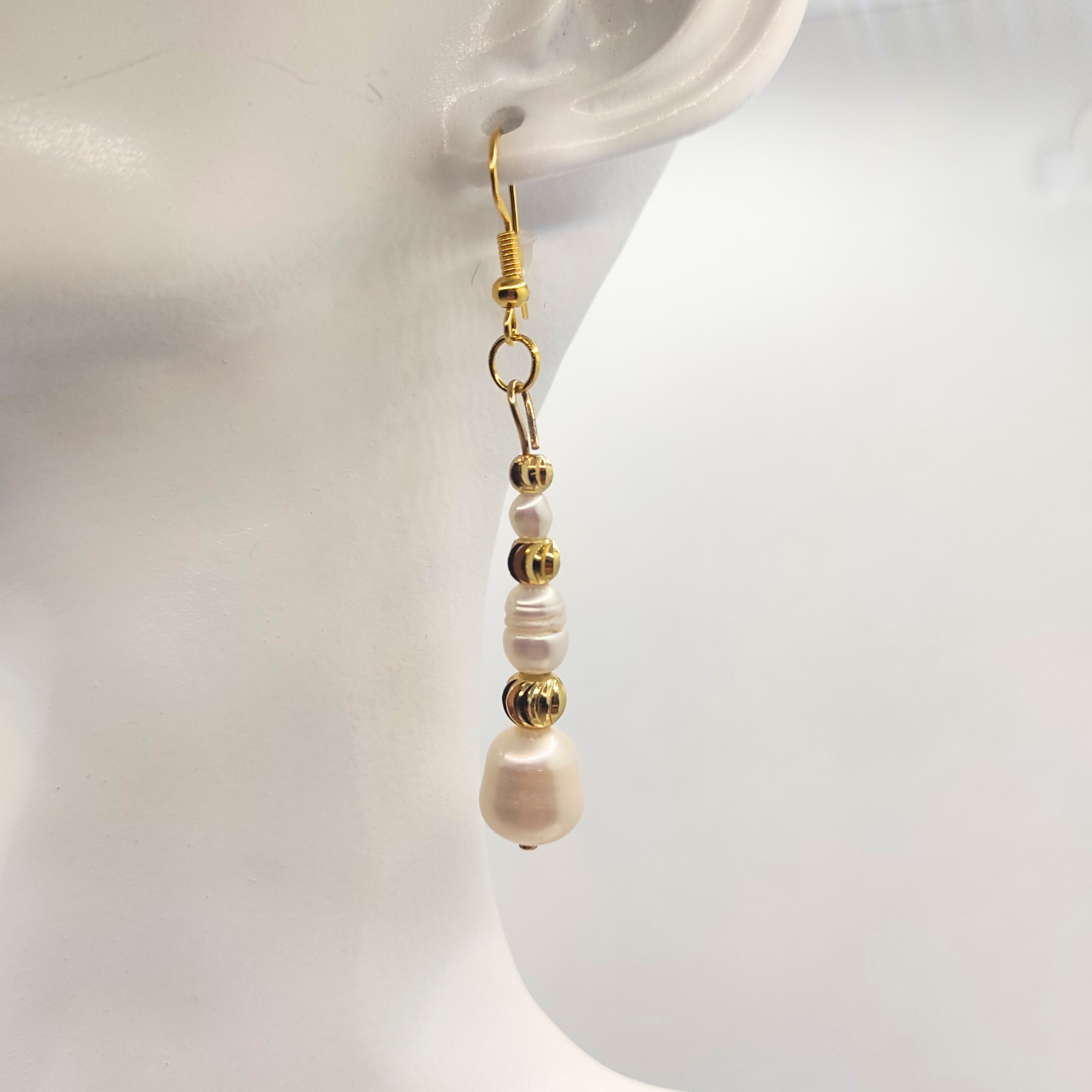 Golden Accents Pearl Drop Earring