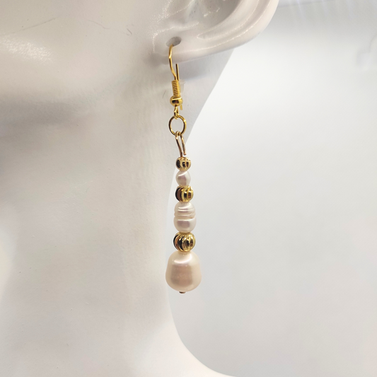 Golden Accents Pearl Drop Earring
