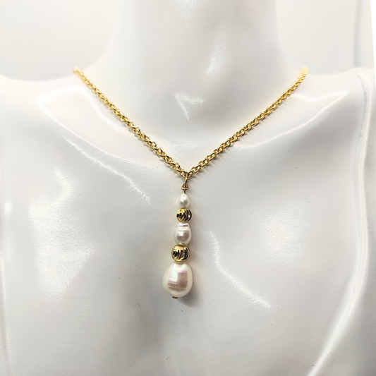 Golden Accents Pearl Pendant Necklace
