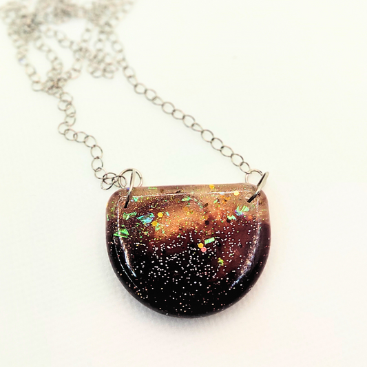 Galaxy Glow Resin Necklace ✨