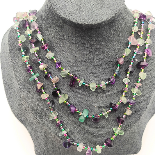 Aurora Fluorite Layers Necklace