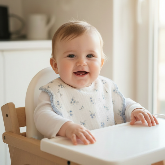 ItFits.ae baby bib with colorful patterns, soft fabric, and adjustable neck strap for comfortable feeding and drool protection.